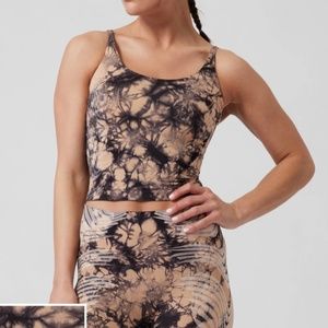 Athleta Motivate Crop Tank Black and Brown XS NWT